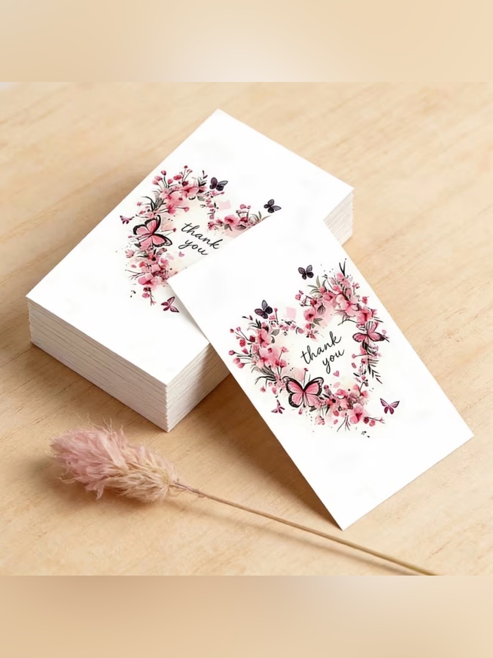 Floral Butterfly Thank You Cards
